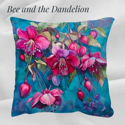 Rosa Fuchsia Blumen Weicher Plüsch Kissenbezug 45 cm x 45 cm