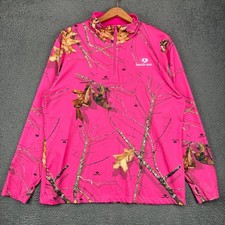 Mossy Oak Womens Xl Pink Camo Quarter Zip Pullover Long Sleeve Performance Top Mossy Oak Womens Xl Pink Camo Quarter Zip Pullover Long Sleeve Performance Top