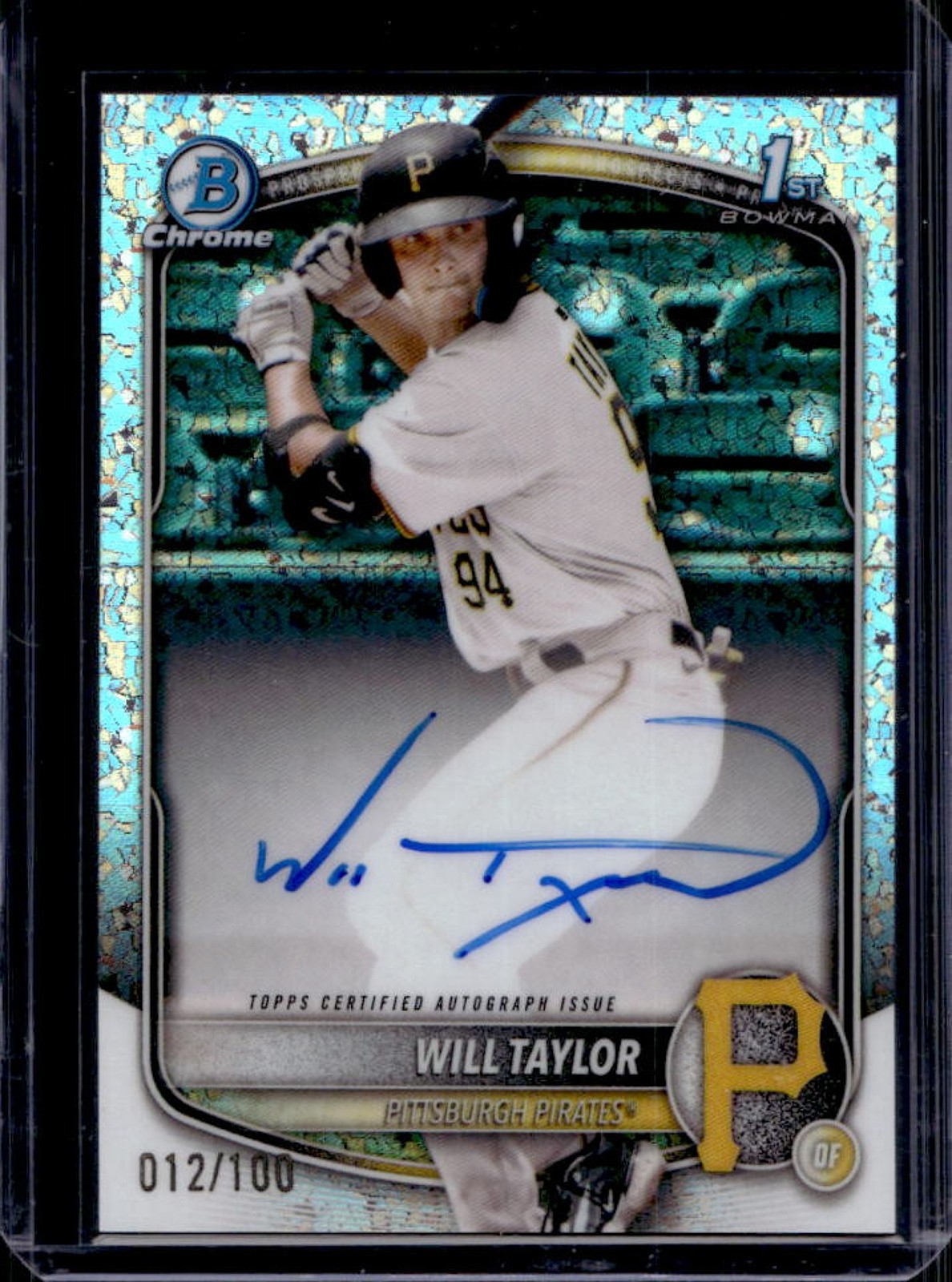 2025 Bowman Chrome Will Taylor Auto Mini Diamonds Refractor 1st #12/100