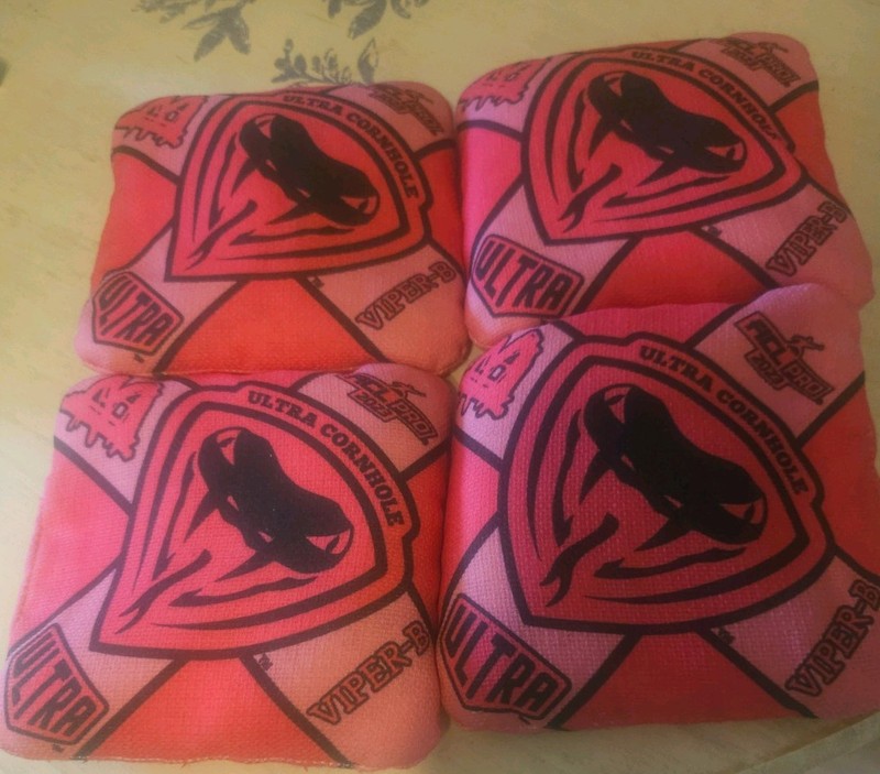 Ultra Viper B Pro Stamped 2023 Pink Cornhole Bags ACL barley thrown ..super nice