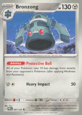 BRONZONG 067/131 UNCOMMON PRISMATIC EVOLUTIONS POKEMON NEAR MINT