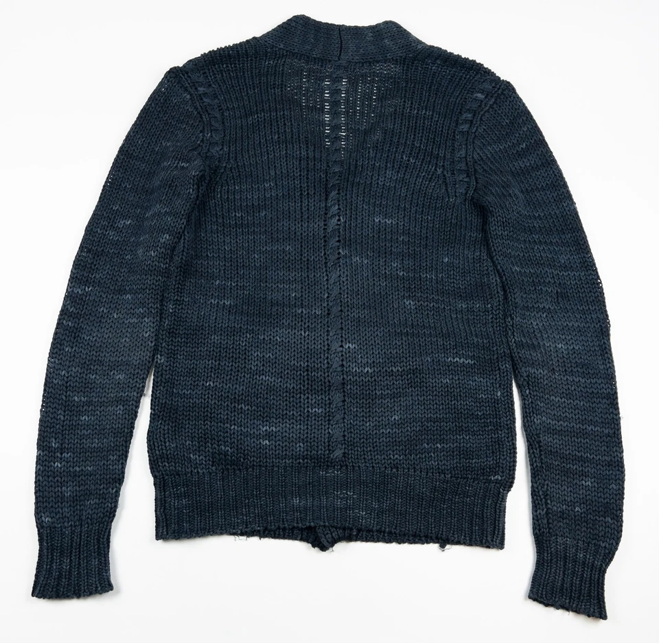 Cárdigan Suéter Colección John Varvatos Para Hombre Pequeño Tejido Botón Delantero Azul Marino Foto 3 de 4