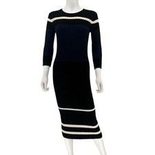 James Perse Knit Striped Color Block Maxi Sweater Dress Size 1 or Small