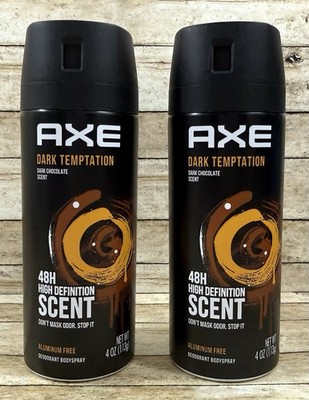 (2 PK) AXE Dark Temptation Body Spray Deodorant for Men 4oz 48Hour Aluminum-Free
