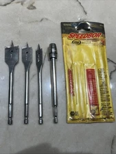 IRWIN TOOLS 4-pc. SPEEDBOR® SPADE DRILL BIT SET & 6” QUICK CHANGE EXTENSION