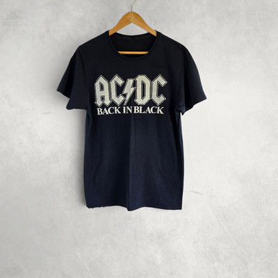 ACDC Back In Black Band T-Shirt Schwarz Rock Musik Grafik Tee Unisex