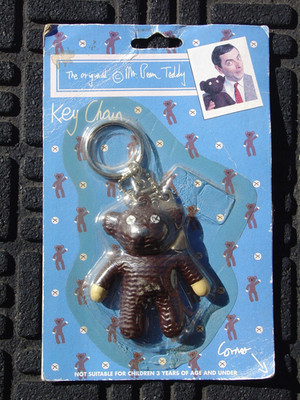 The Original Mr. Bean Teddy Bear Keychain Key Ring on Card