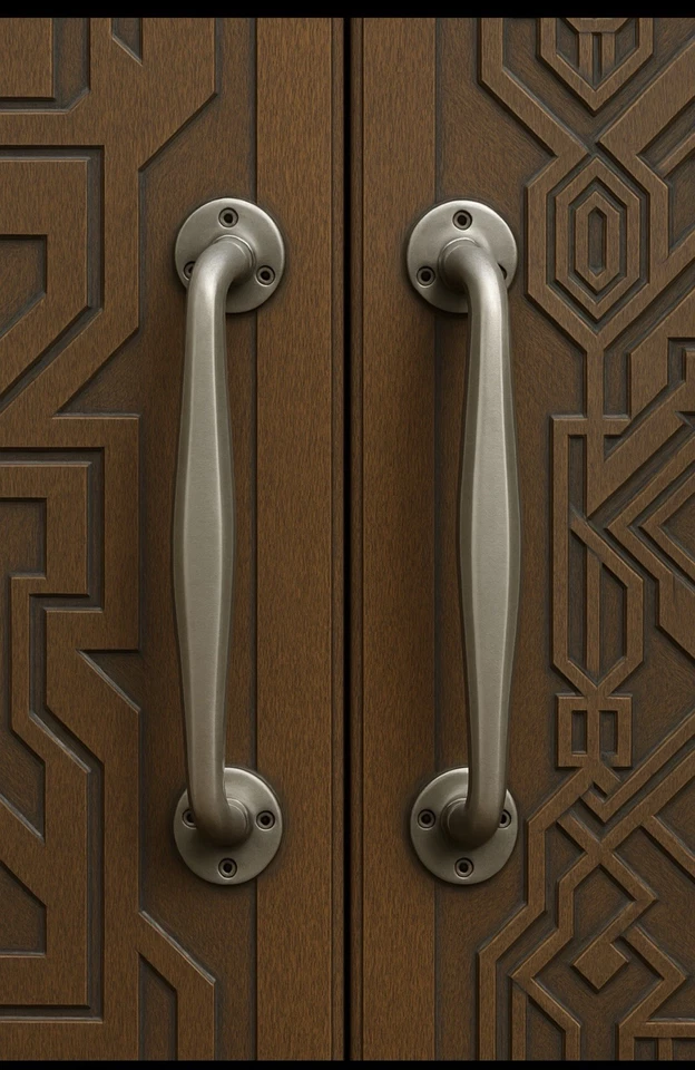 Ancienne Poignée Tirant Porte Ou Porte Serviettes Bronze Blanc " Art Déco " 1930 - Photo 3/4