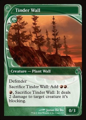 1x Tinder Wall - Future Frame NM-Mint, English Mystery Booster 2 MTG Magic