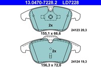 1X ATE 13.0470-7228.2 Bremsbelagsatz Scheibenbremse FüR Ford Volvo Land Rover