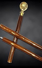 Handmade 37"Walking Stick with Brass Decorative Handle Mobility Support for Gift