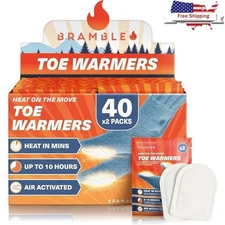 80 Adhesive Toe Warmers Foot Warmers Heat Pads Outdoor Winter Activities New