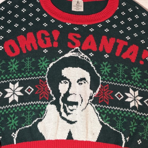 Elf OMG! Santa I Know Him Feliz Navidad XXL Camisa Sudadera Fea - Imagen 7 de 11