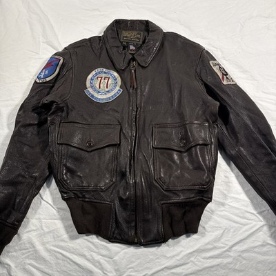 Cockpit USA USS Ticonderoga G-1 Leather Jacket 40 Made In USA