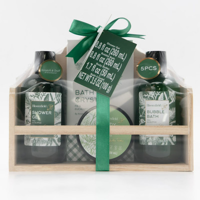 Bloomfield Bliss Bath & Body Care Gift 5p Set Fir & Eucalyptus House Shaped Box