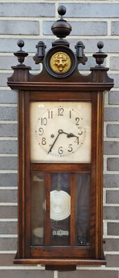 Regulator Wanduhr Pendeluhr Uhr FMS MAUTHE, 1880-1920, läuft minutengenau, Gong 
