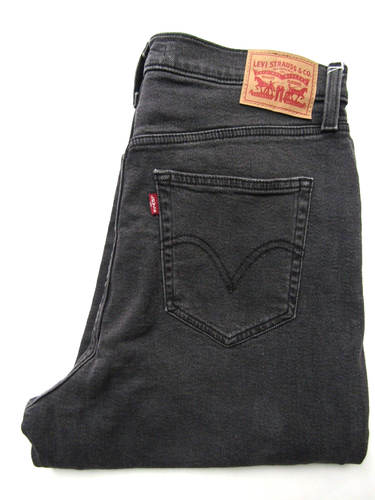 Levi's Damen High Waist Mom Jeans Tapered W32 L29 Dunkelgrau Stretch LEVG701