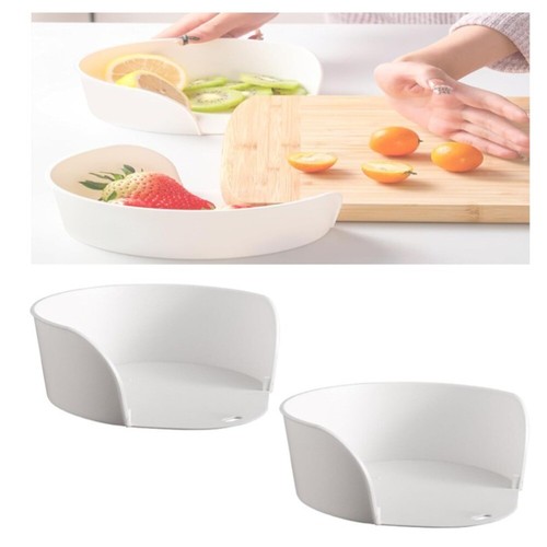 Open Type Side Dishes Tray White Fruit Cleaning Tray for Under Chopping Board