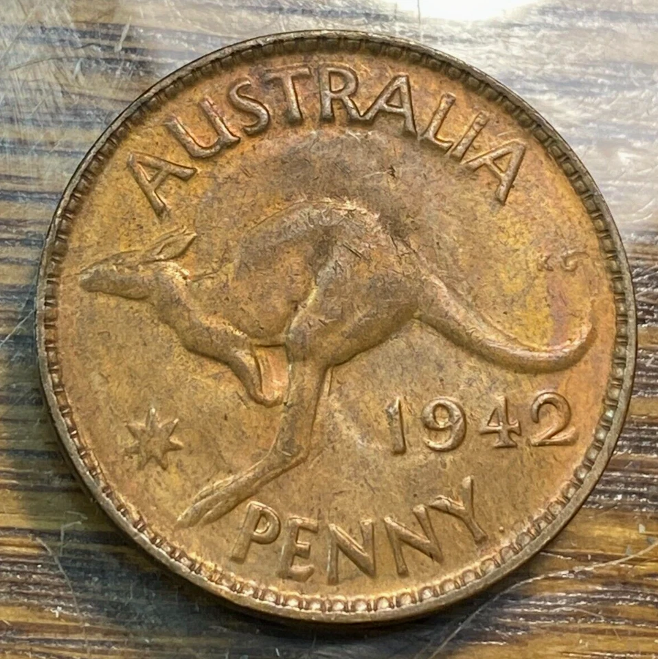 1942 (p) Australia Penny Nice Original Choice BU+ Cool Toning KM-36 CHRC - Image 2 of 2