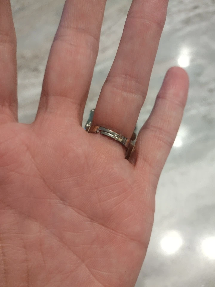 珠宝套装琥珀玻璃和黑色灯饰项链带珐琅水钻戒指 — 第 4/4 张图片