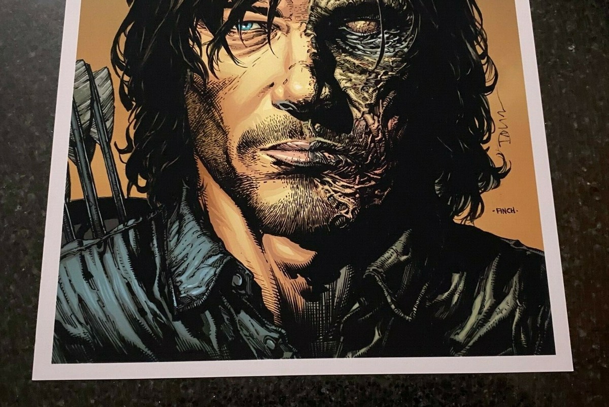Signed Walking Dead 8.5x11 DARYL DIXON Print by Dave McCaig