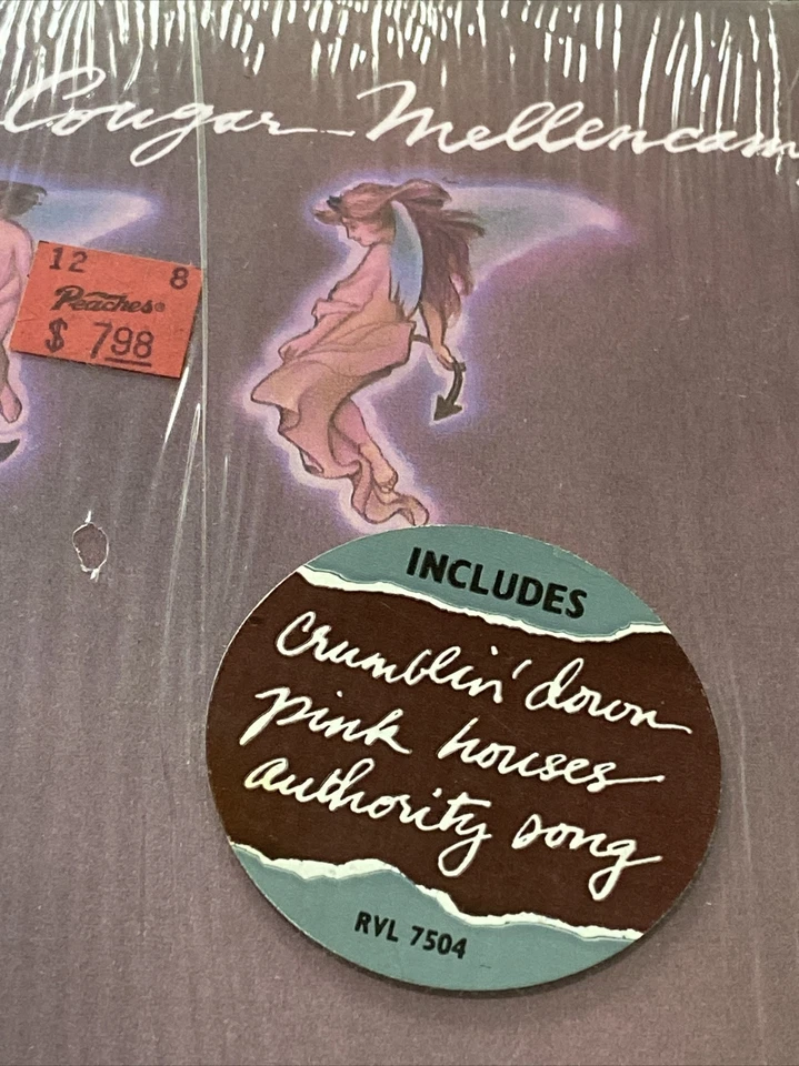 JOHN COUGAR MELLENCAMP Uh-Huh VINYL Shrink Hype Sticker Excellent - Image 4 of 4