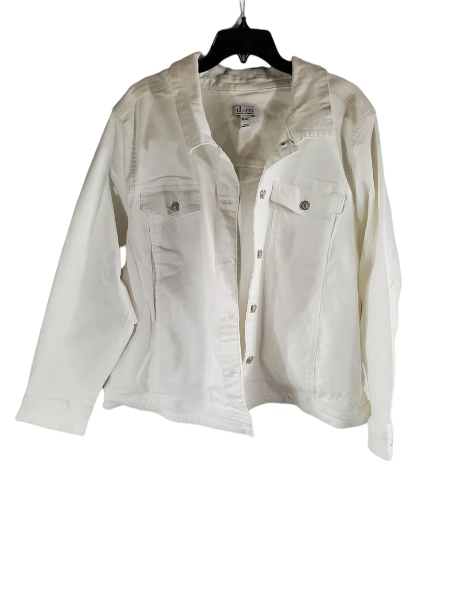 Stretch white deals denim jacket