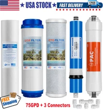 5-Stage Reverse Osmosis Replacement Filter Set w/ 75 GPD RO Membrane QC Fitting