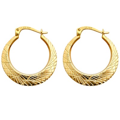 Creolen Gold 14 Karat Gelbgold 2,5 mm Diamantschliff
