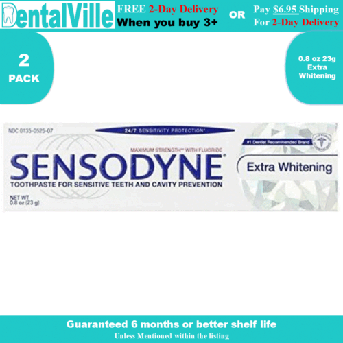 2 Pack Sensodyne Travel Size Toothpaste Extra Whitening 0.8 Oz Each