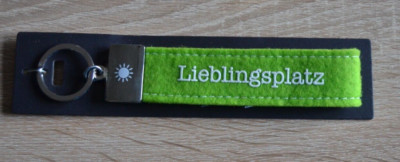 Depesche felt keychain, ''favorite place'', new