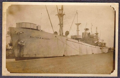 Milton B. Medary Cargo Ship, ca. 1940s Photo - Postcard Size, w/ Non-PC Back