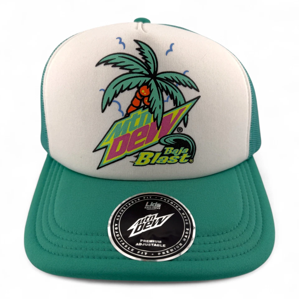 Mountain Dew Baja Blast Lids Exclusive Mtn Foam Trucker Adjustable Snapback Hat - Image 2 of 4