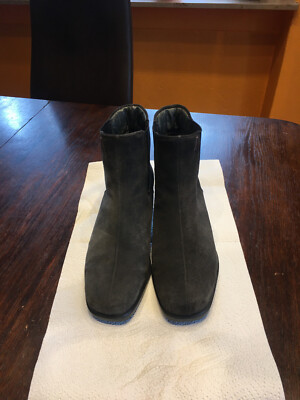 RHODE Damen Stiefel Stiefelette  Nubuk grauschwarz  Gr. 5 1/2