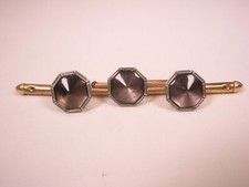 5/16" Gray Octagon Mother of Pearl Vintage SWANK Formal Tux Shirt Stud set c336