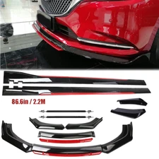 Front Bumper Lip Spoiler Splitter Body Side Skirt Gloss Black For Mazda 3 Se A