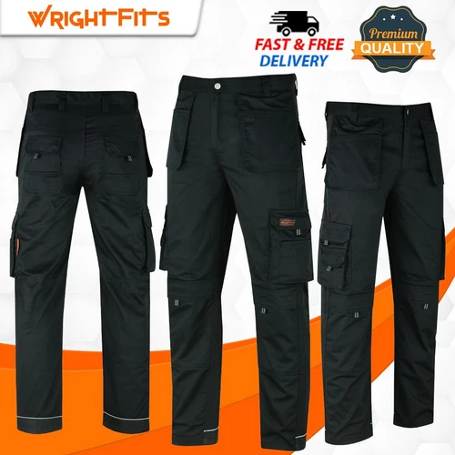 WrightFits Men Cargo Work Trousers Combat Pants With Cargo Pockets W:34 L:29 PRE