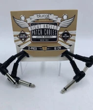 Blucoil Right Angle Patch Cables 2pack 16cm  Noise Free 24 AWG Conductor New