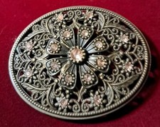 Beautiful Women's Belt Buckle Bohemian Style Flower Design Adorned W Rhinestone