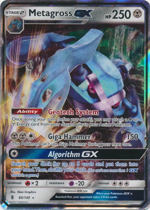 Pokemon - Metagross-GX - 85/145 - SM Guardians Rising - Ultra Rare - Near Mint