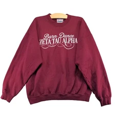 Hanes PrintPro Mens Barn Dance Zeta Tau Alpha Pullover Sweatshirt Red Vintage XL