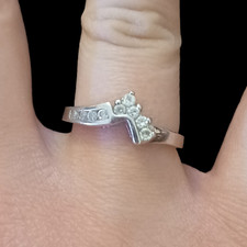 925 Sterling Silver CZ Curved Wedding Band Everyday Ring Size 8.75