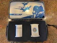 Limited S.T.Dupont Lighter Air Force Maxijet Silver with cigar cutter