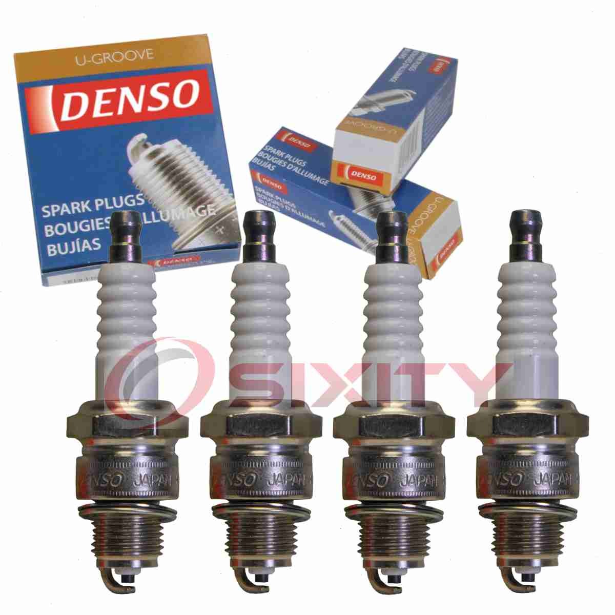4 pc Denso Standard U-Groove Spark Plugs for 1968-1974 Volvo 142 1.8L 2.0L zq