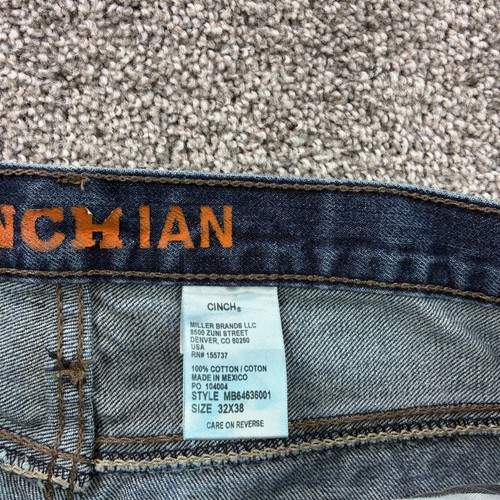 Cinch Ian Jeans 32x30 Blue Light Wash Denim Workwear Cowboy Rodeo Western - Picture 3 of 5