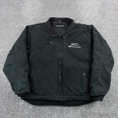 Dri-Duck Canvas Jacket Mens 2XL Black Chevrolet Sparta Work Corduroy Collar