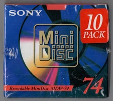 Sealed 10 Pack SONY MD MiniDiscs MDW-74A 74mins New