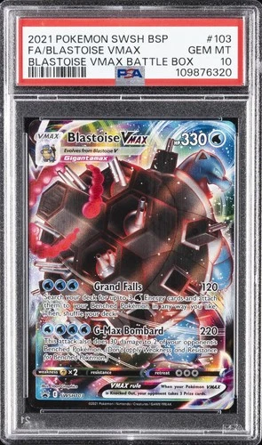 2021 POKEMON SWSH BLACK STAR PROMO #103 FULL ART/BLASTOISE VMAX PSA 10