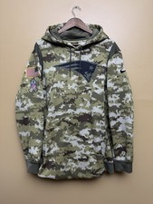 Nike NFL New England Patriots Salute To Service Camo Hoodie Pullover On Field XL