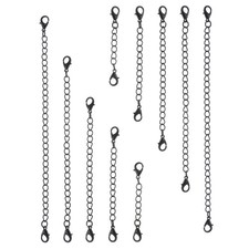 2/3/4/5/6 Inch Necklace Extender, 10 Pack Necklace Clasps Chain Extenders, Black